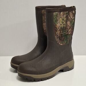 Noble Outfitters Muds Boots Men’s Sz 9.0 Camo High Dark Brown Realtree Rubber